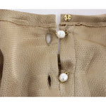 Dolce & Gabbana Gold SPECIAL Piece Runway Crystal Blouse with pearl button details, three-button back collar opening, made in Italy.