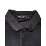 Dolce & Gabbana Gray Cotton Crown Collared Men Polo T-shirt with refined collar and crown embroidery, perfect for luxury fashion.