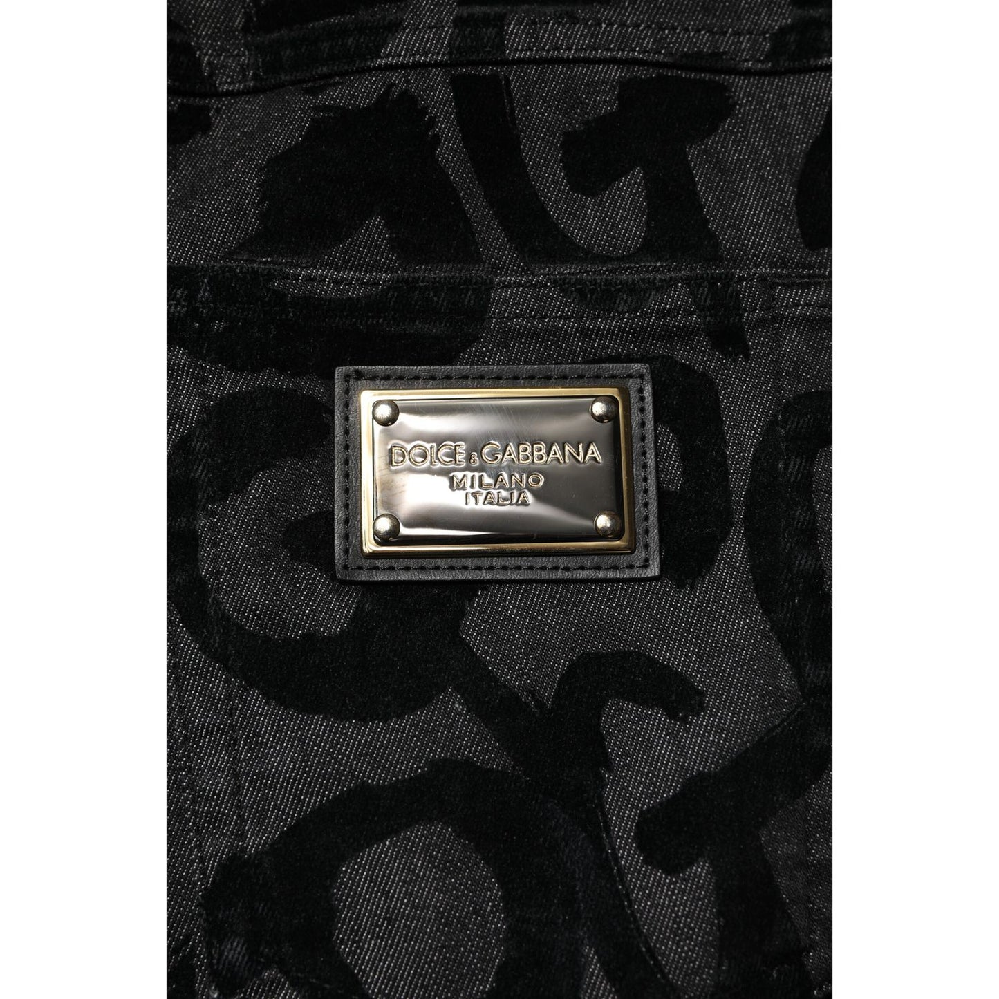 Dolce & Gabbana Gray Cotton DG Logo Straight Men Denim Jeans
