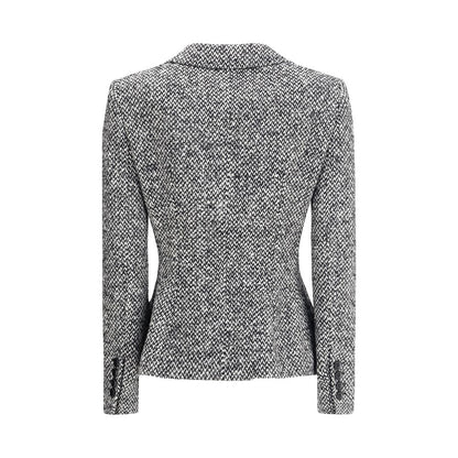 Dolce & Gabbana Gray Fleece Wool Blazer