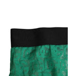 Close-up of Dolce & Gabbana Green DG Logo Lace High Brief Panty Underwear showing lace design and waistband.