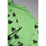 Dolce & Gabbana Green Heart Print Crew Neck Pullover Sweater
