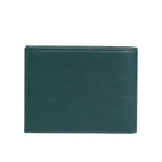 Dolce & Gabbana Green Leather DG Logo Engrave Men Bifold Card Holder Wallet, premium pebbled leather with sleek blue-green hue.
