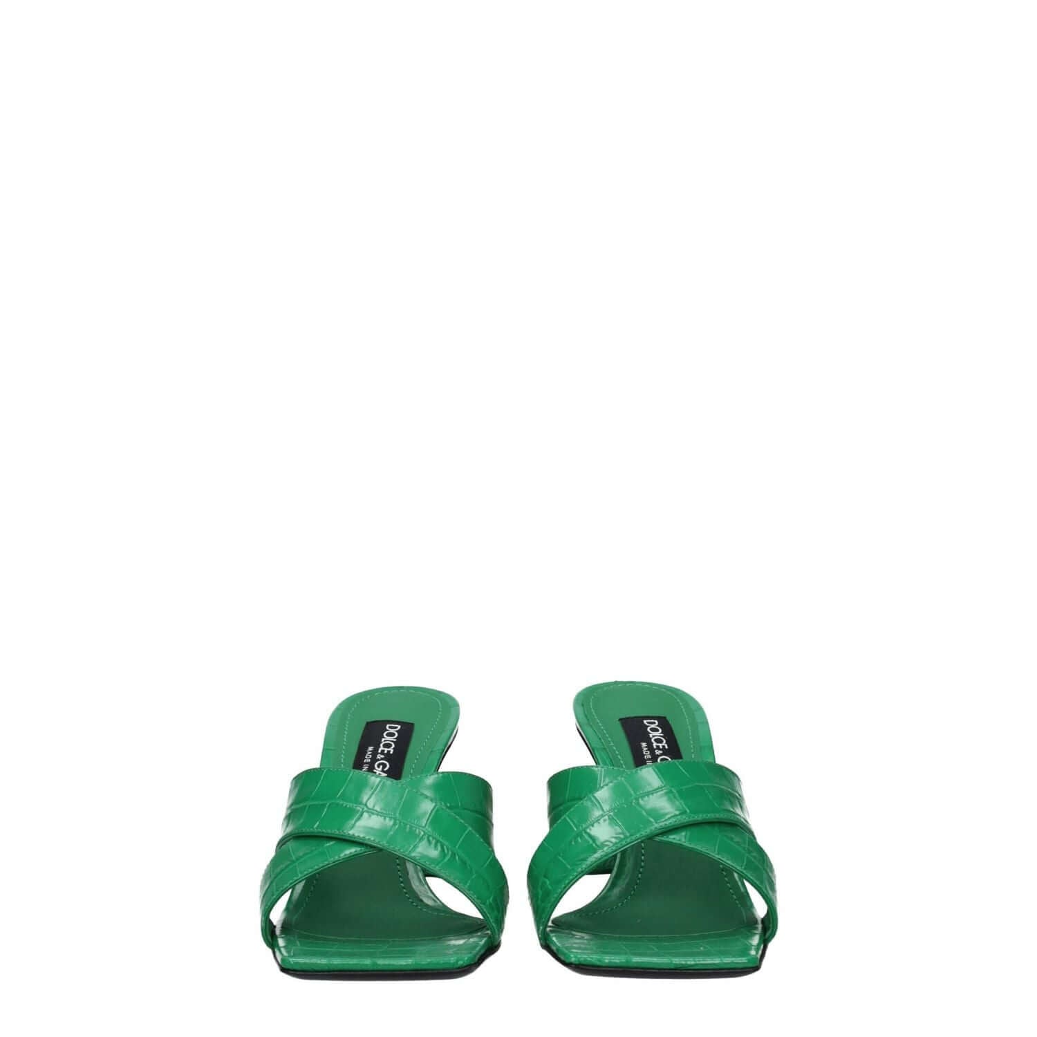 Dolce & Gabbana Green Leather Sandals