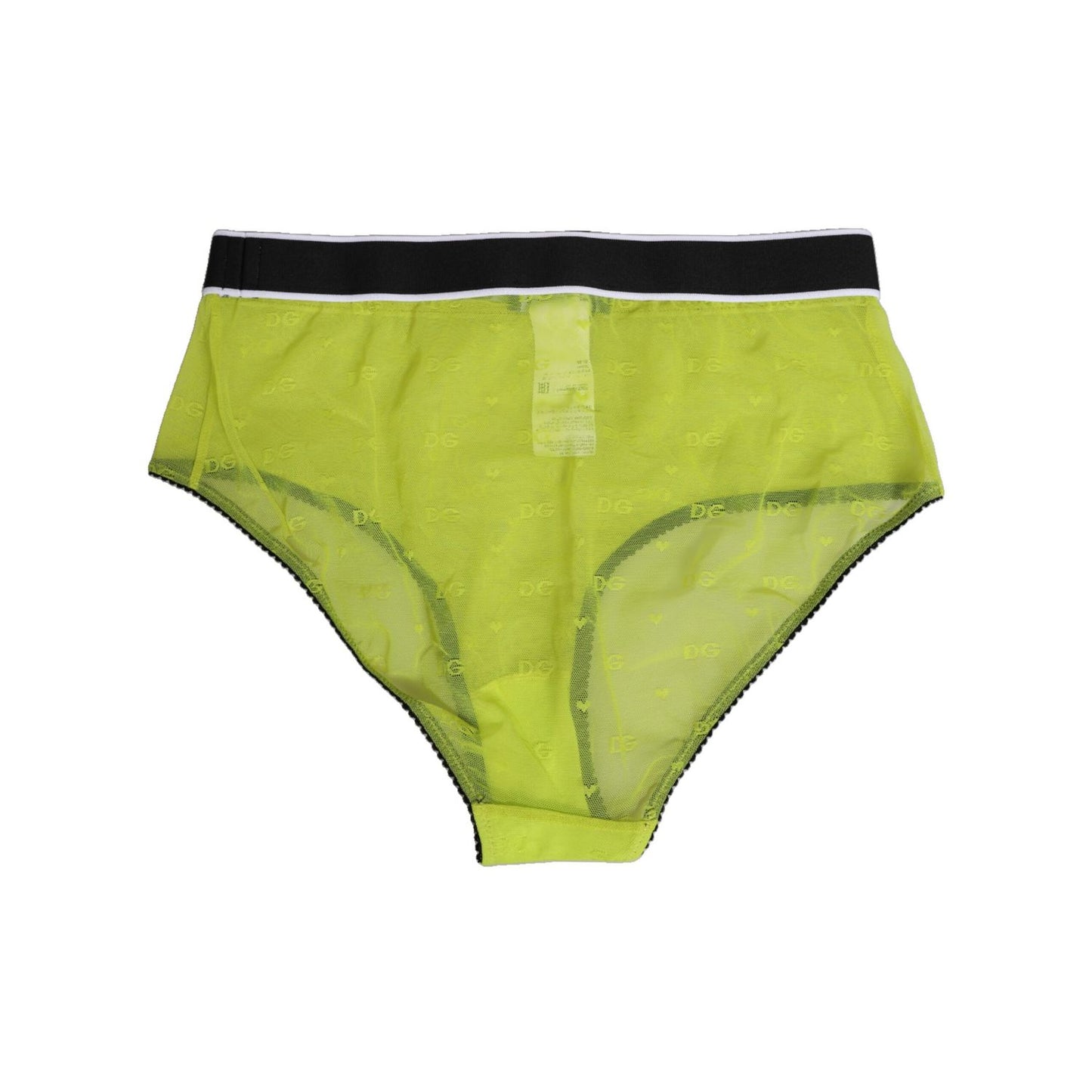 Dolce & Gabbana Green Nylon Logo Waistband Brief Panty Underwear, elegant Italian design in smooth green material.
