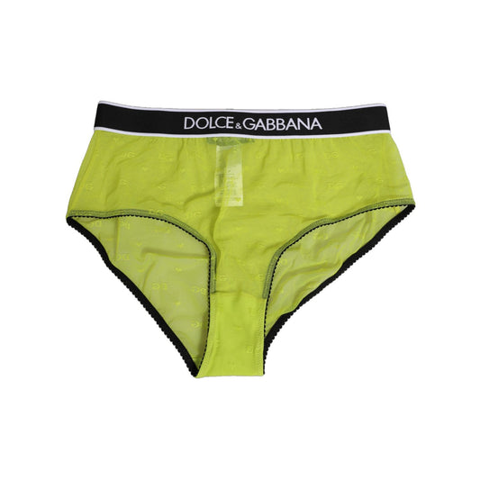 Dolce & Gabbana Green Nylon Logo Waistband Brief Panty Underwear, stylish and comfortable design for everyday use.