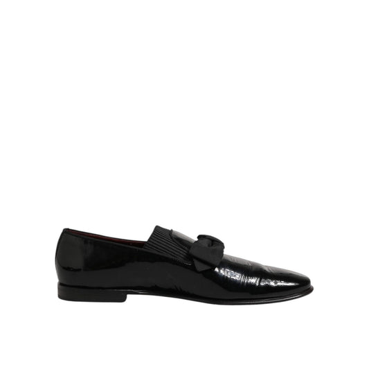 Black Dolce & Gabbana Leather Loafers Men Formal Dress Shoes, crafted for style and comfort with premium materials.