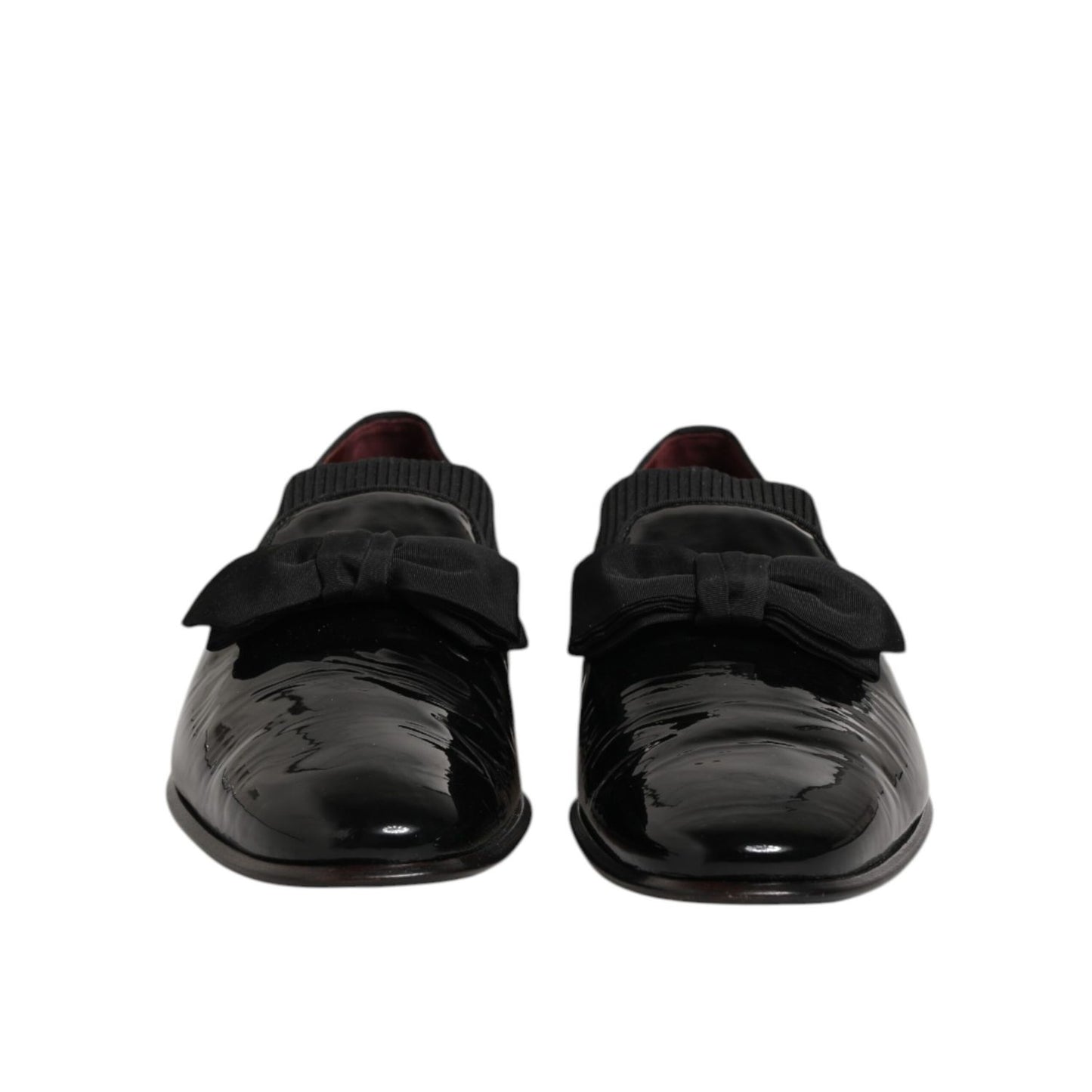 Dolce & Gabbana Leather Loafers Men Formal Dress Shoes in black showcasing elegant design and craftsmanship.