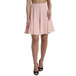 Dolce & Gabbana Light Powder Rose Viscose Pleated Skirt, high-waisted, flared design, elegant and feminine look