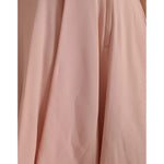 Close-up of Dolce & Gabbana Light Powder Rose Viscose Pleated Skirt in luxurious fabric.