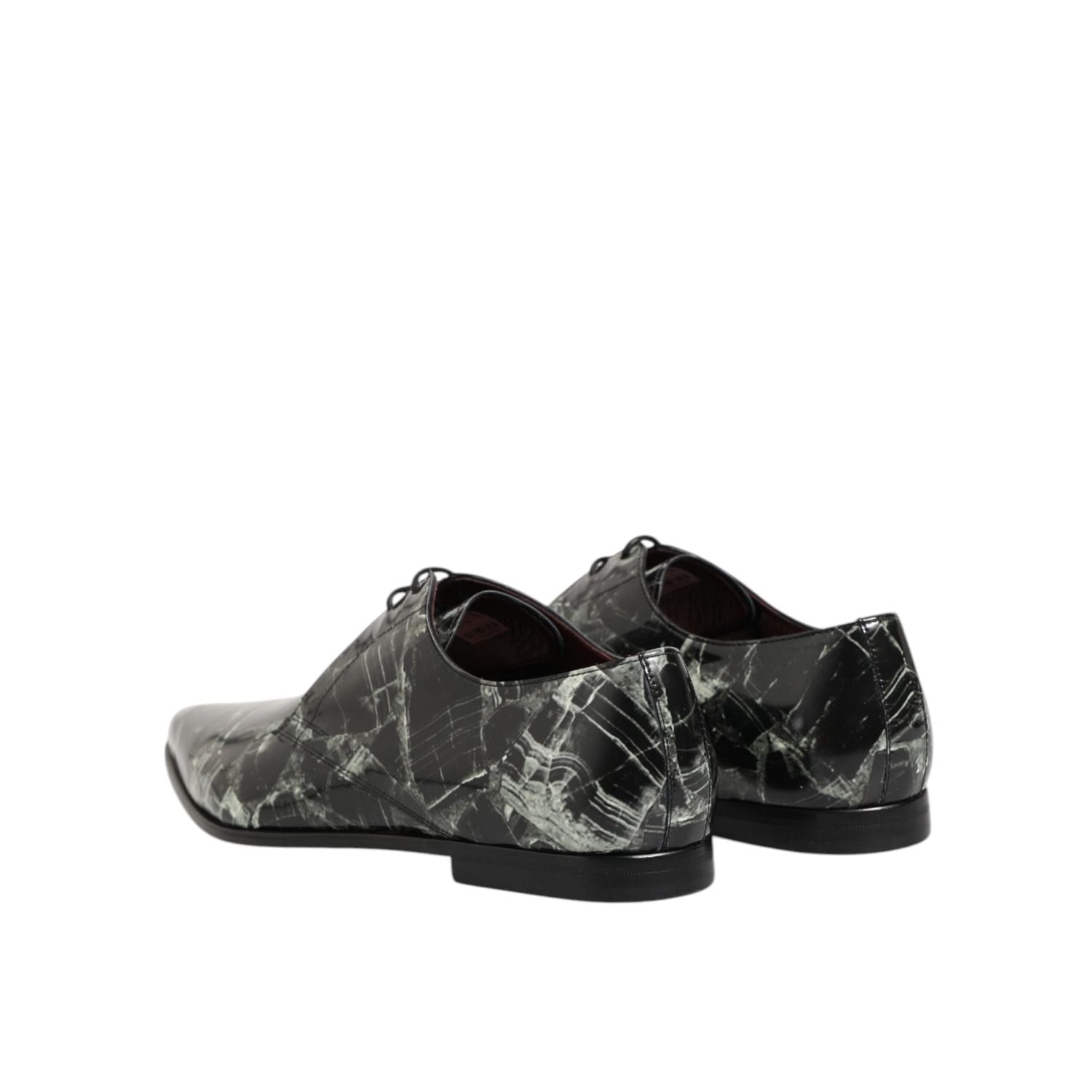 Dolce & Gabbana Marbled Pattern Dress Lace Up Derby Shoes