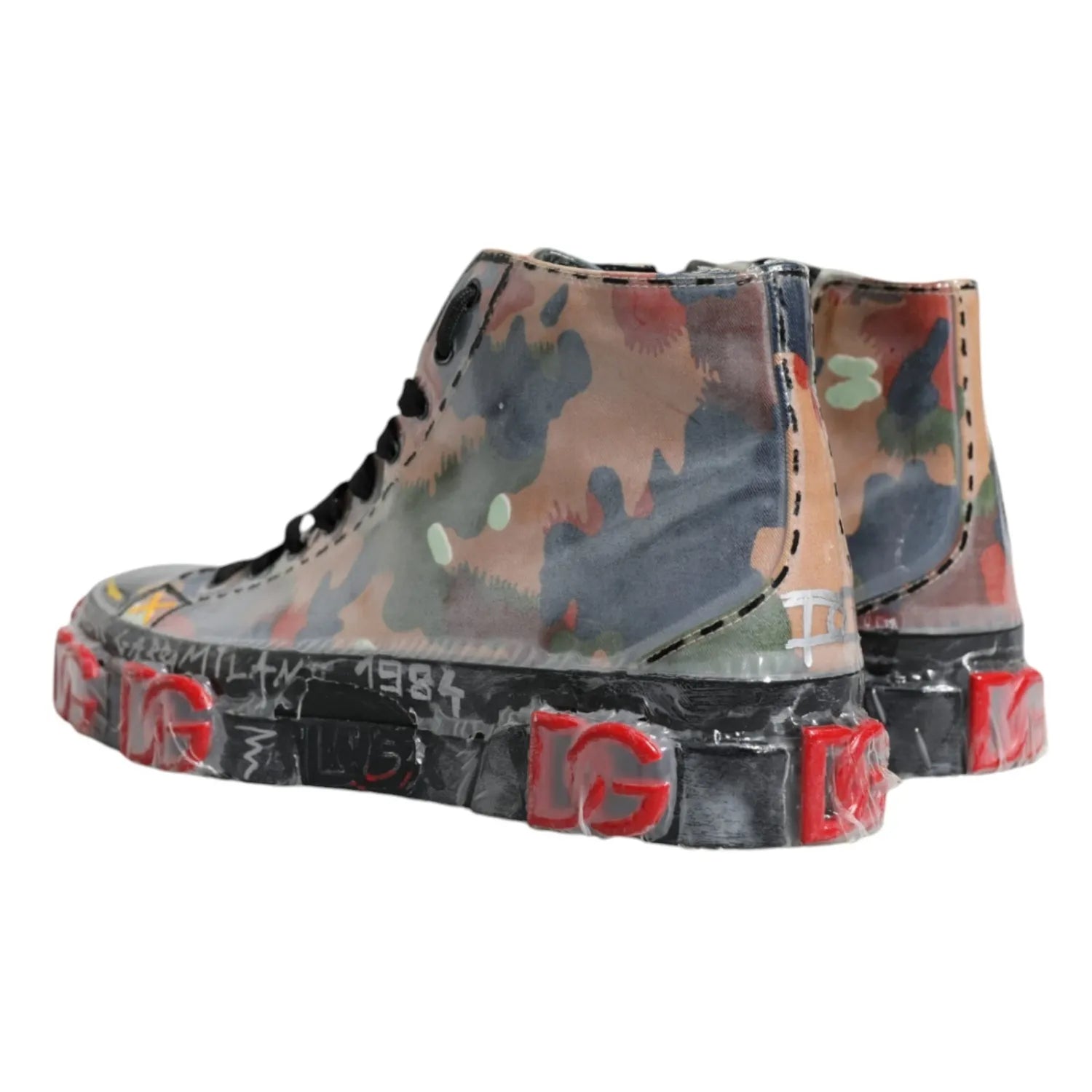 Dolce & Gabbana Multicolor Camouflage High Top Sneakers Shoes