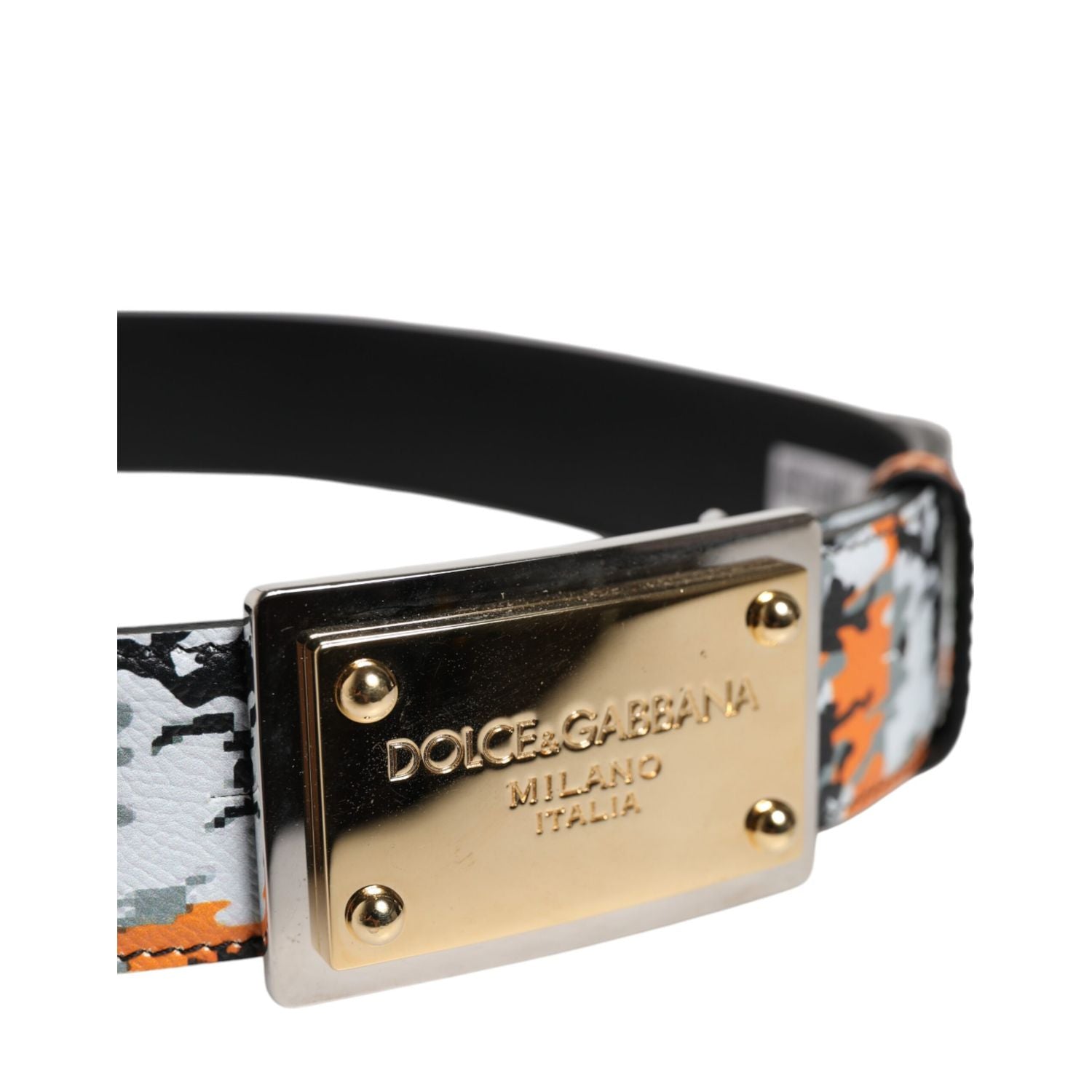Dolce & Gabbana Multicolor Camouflage Metal Logo Buckle Belt