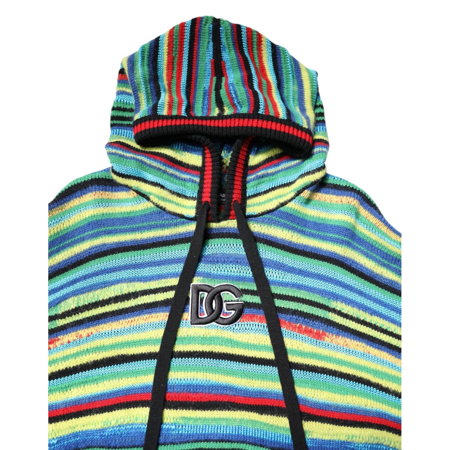 Dolce & Gabbana Multicolor Cotton Hooded Pullover Sweater