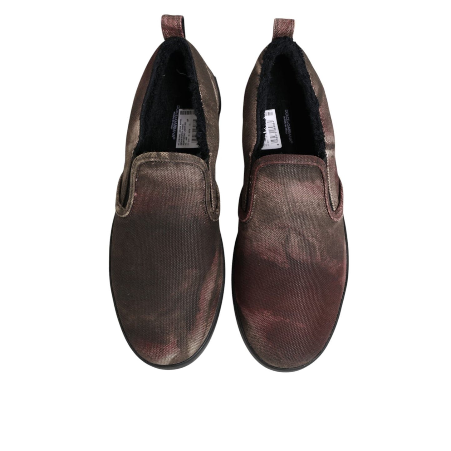 Dolce & Gabbana Multicolor Cotton Low Top Slip On Men Sneakers Shoes with a stylish design, perfect for casual wear.
