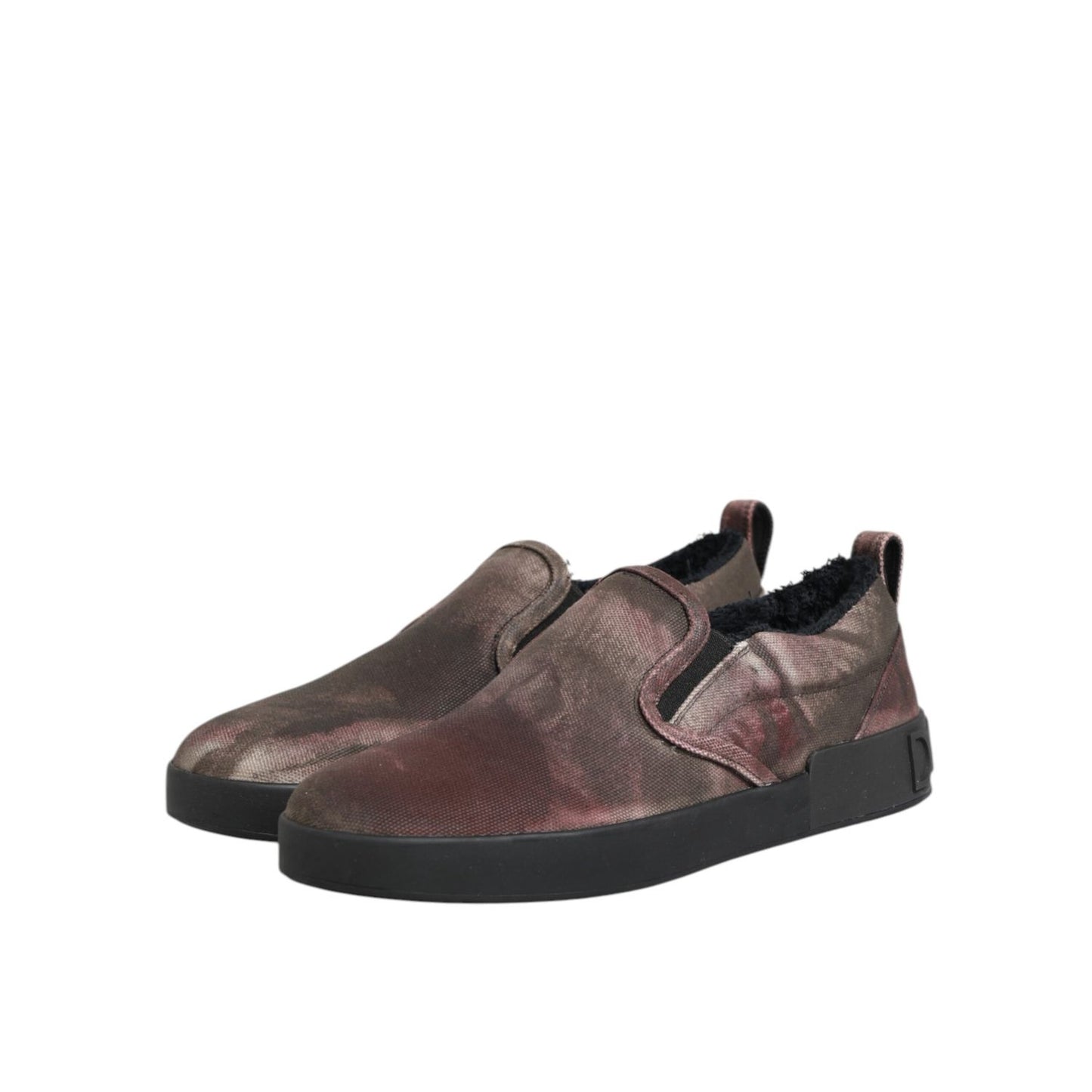 Dolce & Gabbana Multicolor Cotton Low Top Slip On Men Sneakers Shoes with a sleek design and soft cotton fabric.