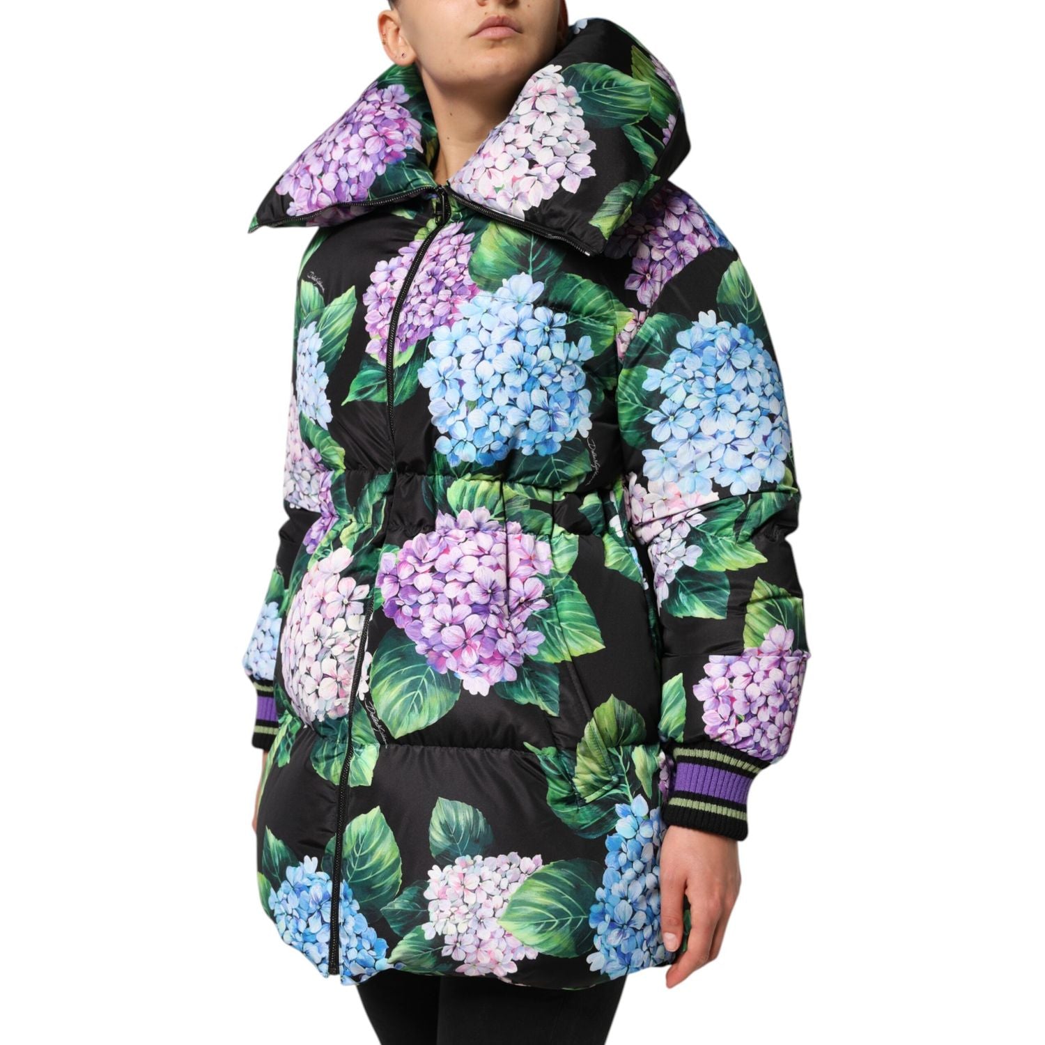 Dolce & Gabbana Multicolor Floral Print Puffer Quilted Jacket