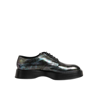 Dolce & Gabbana Multicolor Leather Lace-up Men Formal Derby Shoes with sleek design and polished finish.