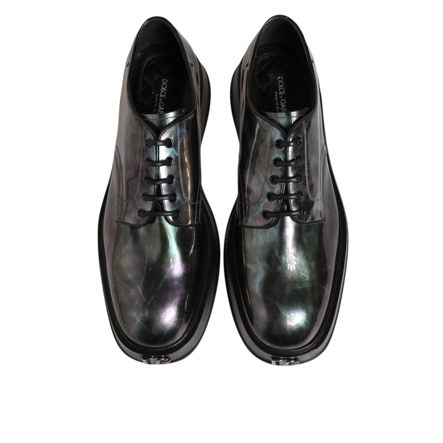 Dolce & Gabbana Multicolor Leather Lace-up Men Formal Derby Shoes