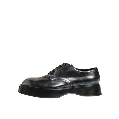 Dolce & Gabbana Multicolor Leather Lace-up Men Formal Derby Shoes with polished design.