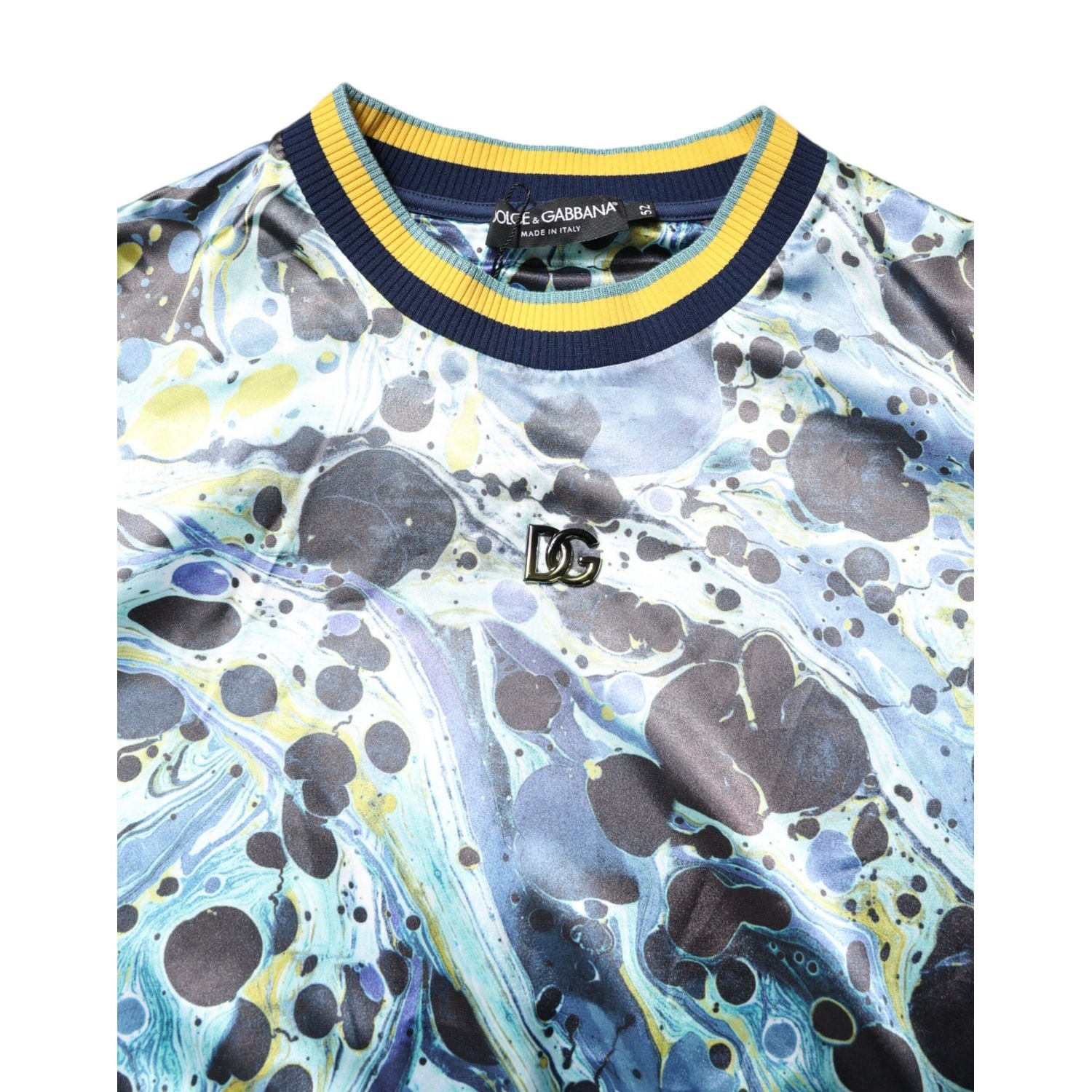 Dolce & Gabbana Multicolor Marble Print Men Pullover Sweater