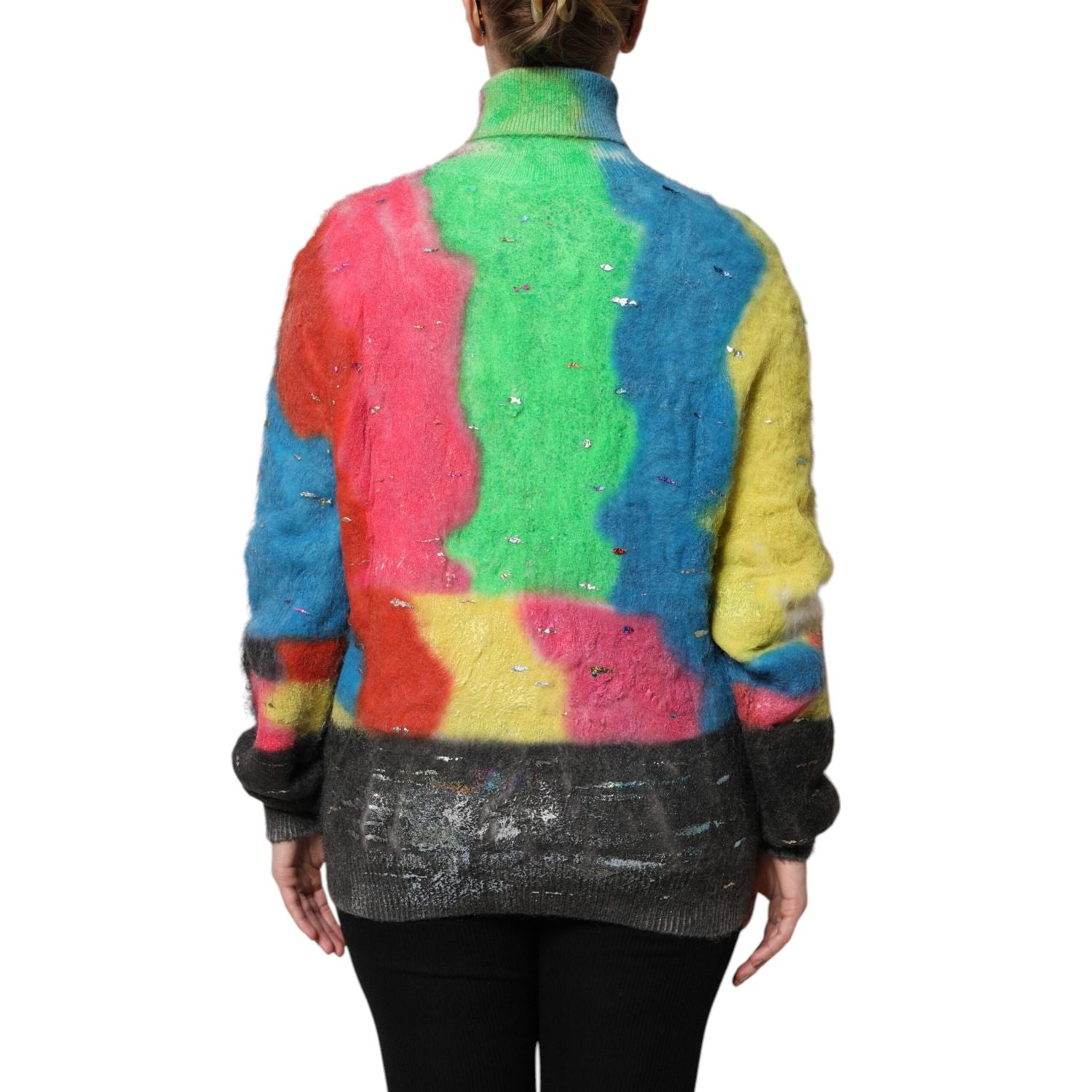 Dolce & Gabbana Multicolor Mohair Turtleneck Pullover Sweater