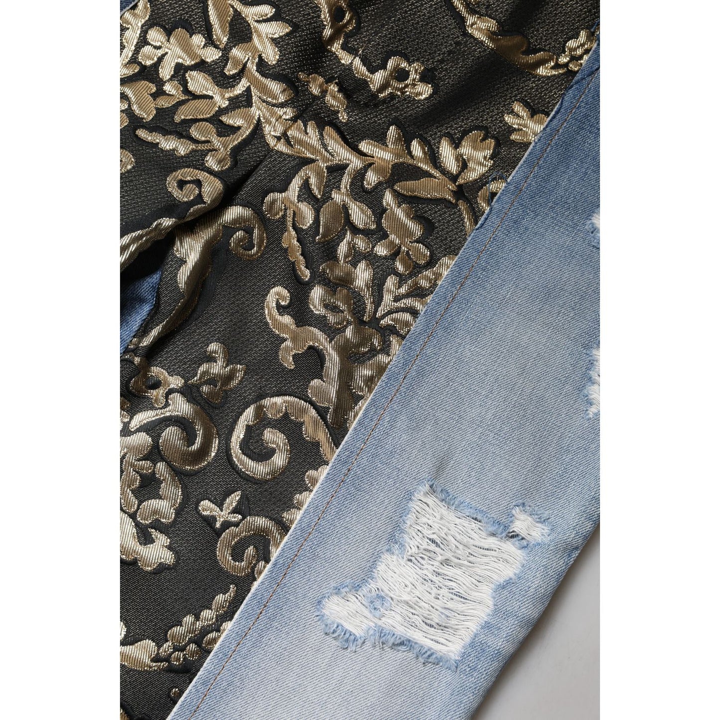 Dolce & Gabbana Multicolor Patchwork Tapered Denim Jeans