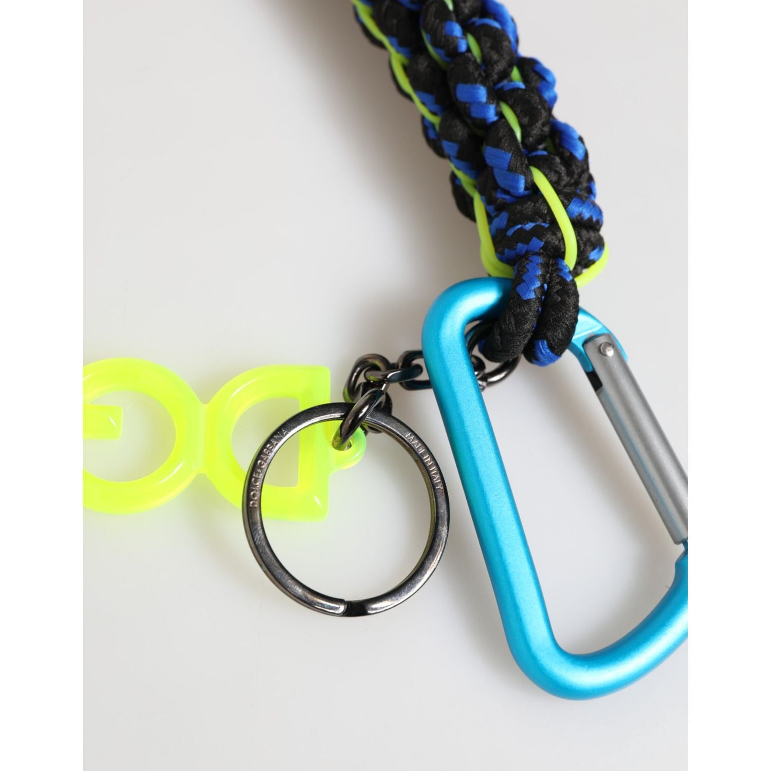 Dolce & Gabbana Multicolor Polyester Tape String DG Logo Keychain  Keyring