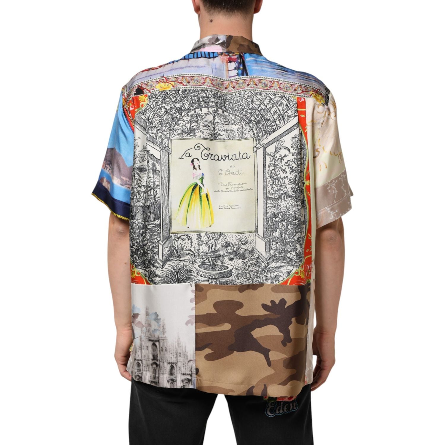 Dolce & Gabbana Multicolor Printed Casual Short Sleeve Shirt