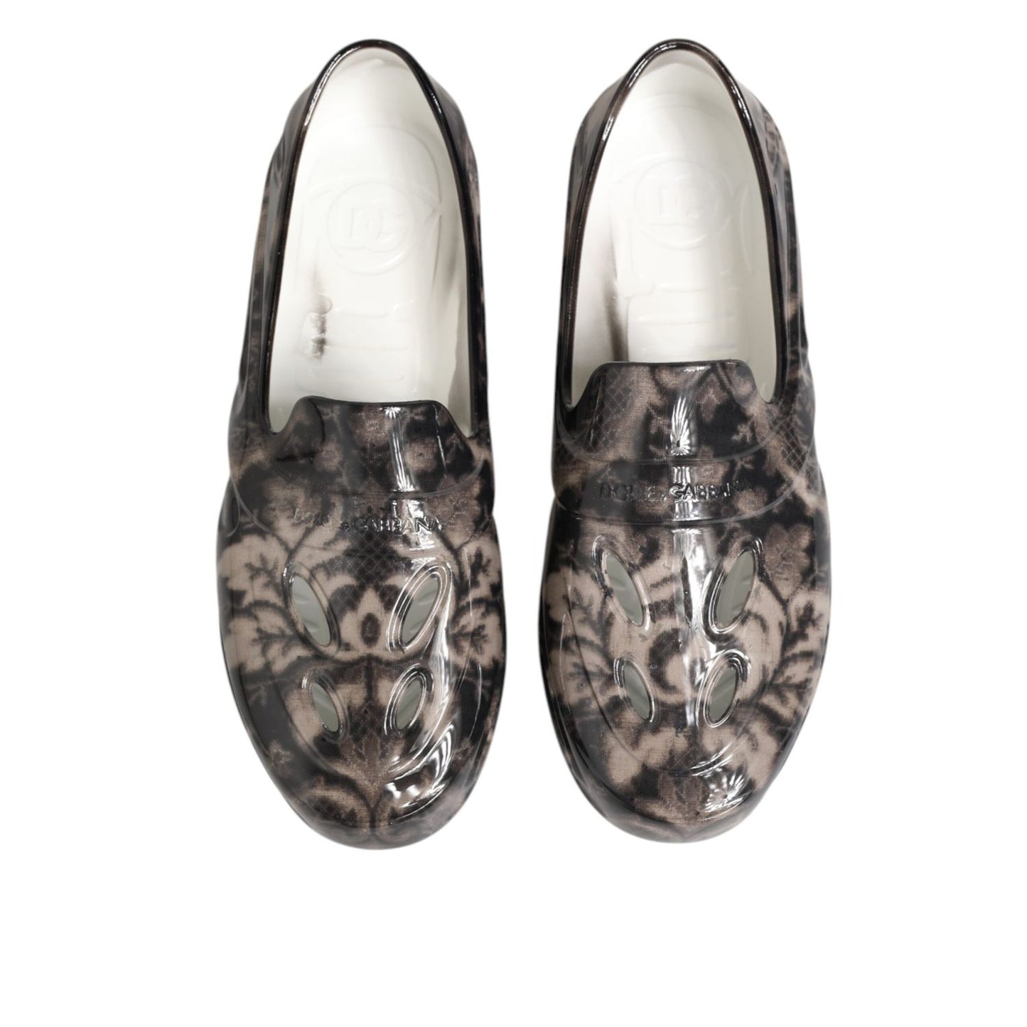 Dolce & Gabbana Multicolor Rubber Low Top Men Sneakers Shoes with slip-on design and rubber sole, perfect for relaxed streetwear.