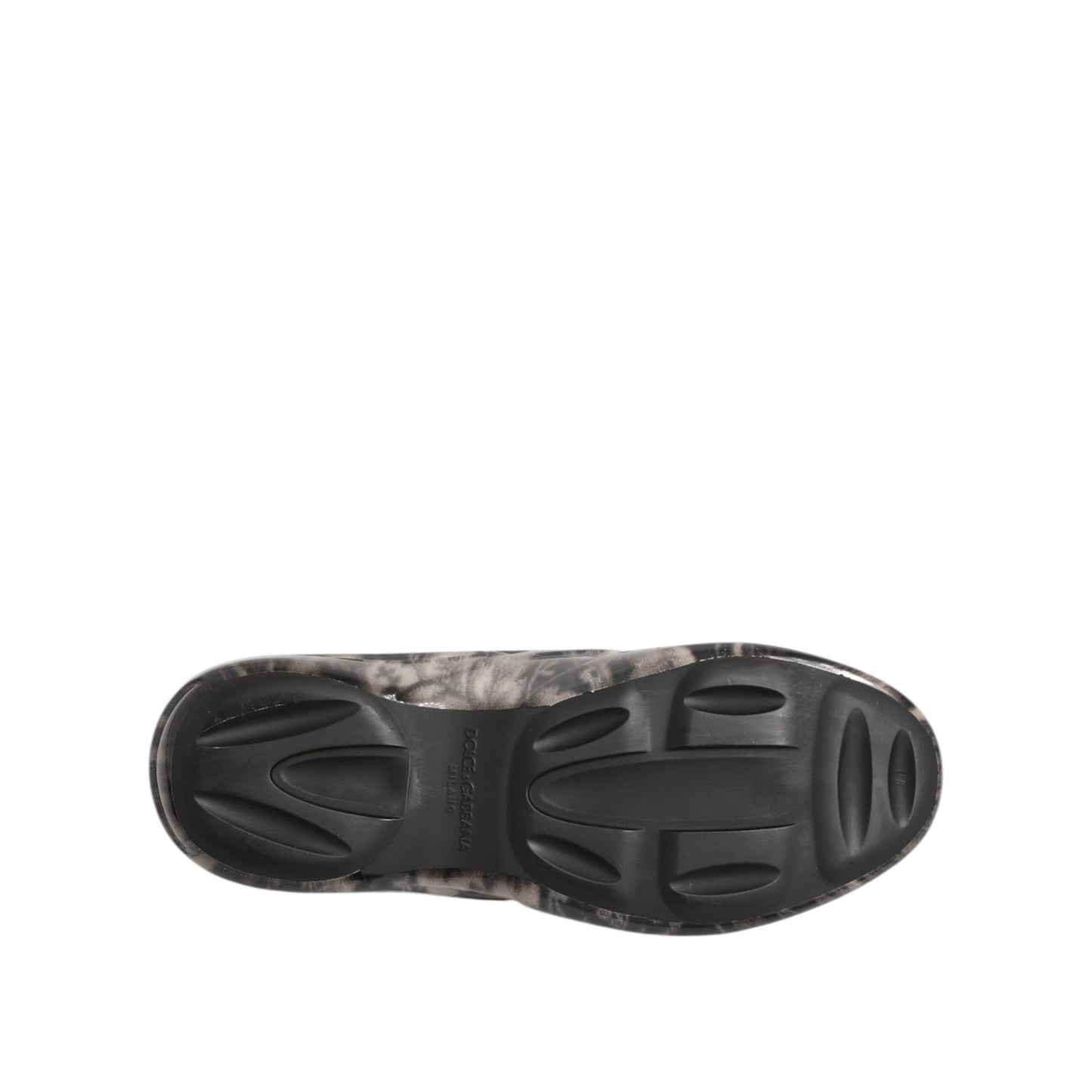 Bottom view of Dolce & Gabbana Multicolor Rubber Low Top Men Sneakers Shoes with rubber sole, featuring modern slip-on design.