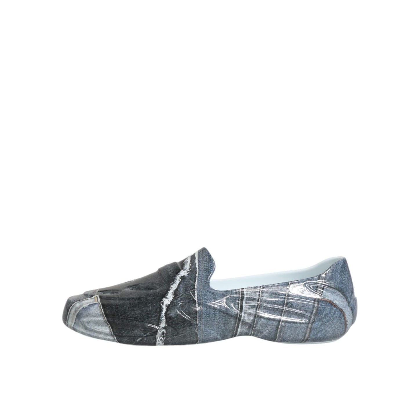 Dolce & Gabbana Multicolor Rubber Men Low Top Sneakers Shoes with denim design, slip-on style, and logo details, made in Italy.