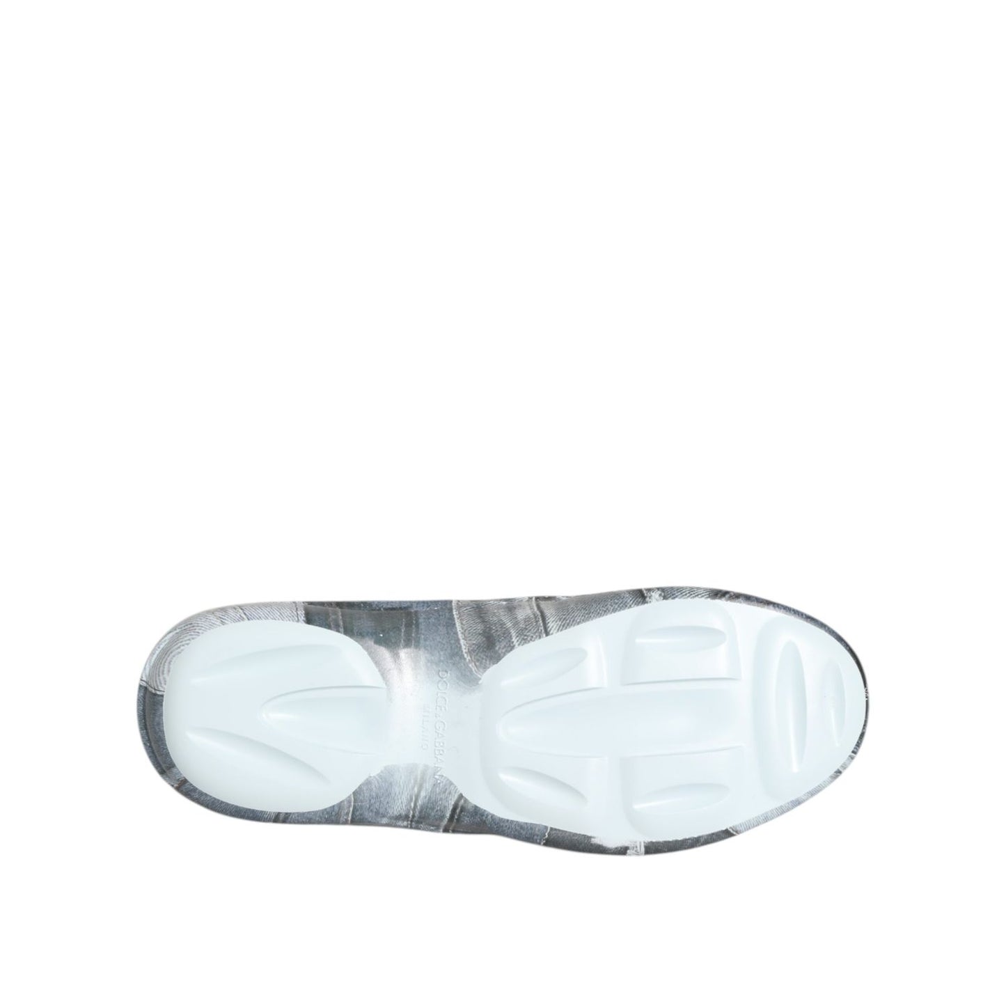 Sole view of Dolce & Gabbana Multicolor Rubber Men Low Top Sneakers Shoes, featuring durable rubber sole with logo detailing.