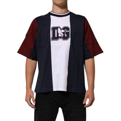 Dolce & Gabbana Multicolor Striped Cotton Men Crew Neck T-shirt