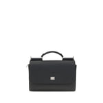 Dolce & Gabbana My Sicily leather Handbag with elegant top handle and front flap closure in black.
