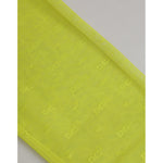 Close-up of Dolce & Gabbana Neon Green Nylon Logo Lace Leggings Pants Underwear showcasing DG logo and lace detail.