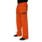 Dolce & Gabbana Orange Cotton DG VIB3 Logo Drawstring Sweatpants Pants for men, featuring elastic waistband and logo on leg