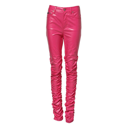 Dolce & Gabbana Pink Cotton High Waisted Skinny Denim Jeans