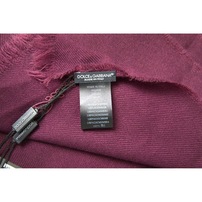 Dolce & Gabbana Purple Cashmere Knit Wrap Shawl Scarf