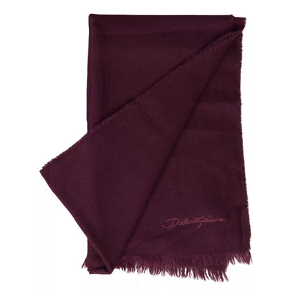 Dolce & Gabbana Purple Cashmere Knit Wrap Shawl Scarf