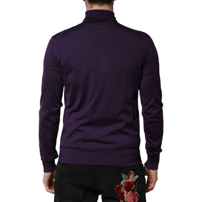 Dolce & Gabbana Purple Cashmere Turtleneck Pullover Sweater