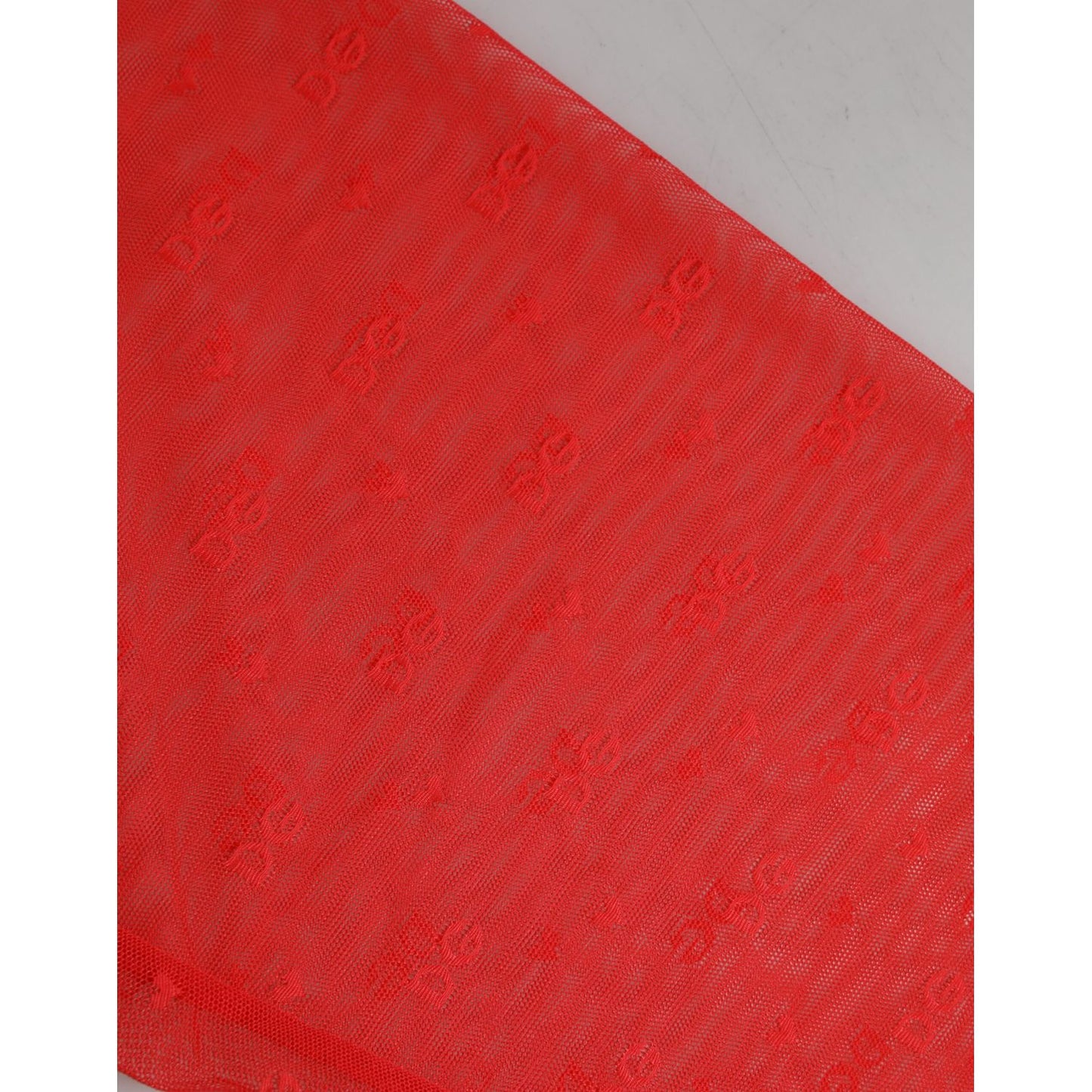 Dolce & Gabbana Red Logo Lace Tight Midi Trousers Underwear