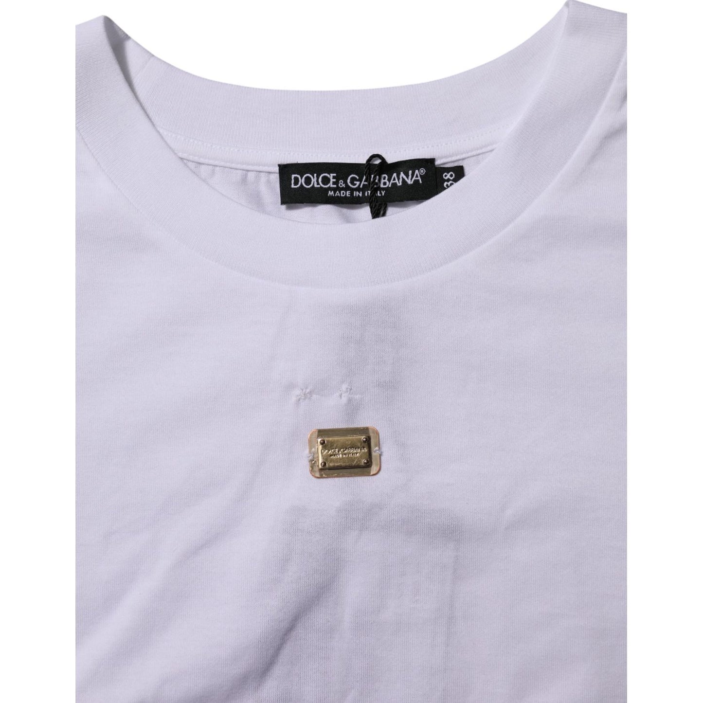 Dolce & Gabbana T-Shirt White Cotton Round Neck Short Sleeves I