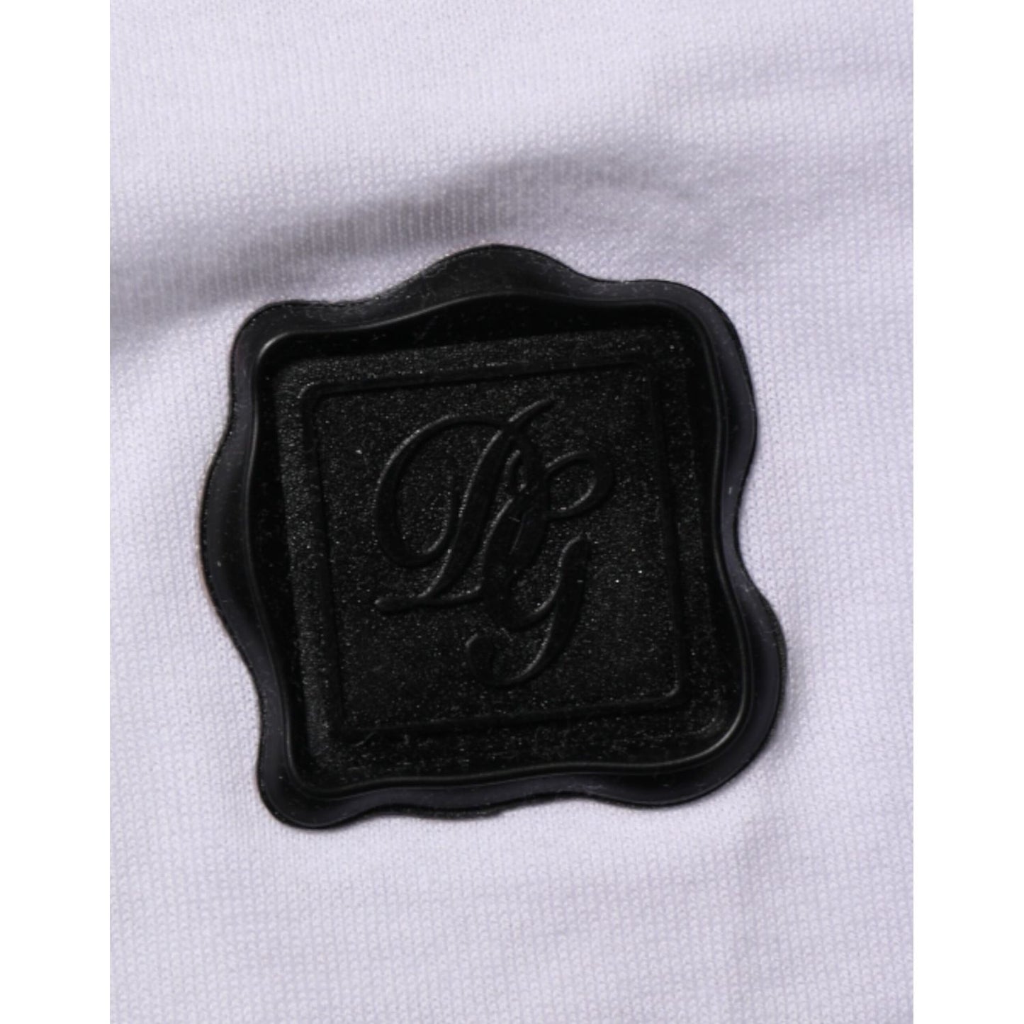 Dolce & Gabbana White Cotton Logo Patch Crew Neck T-shirt