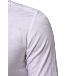 Close-up of Dolce & Gabbana White Cotton MARTINI Paisley Jacquard Shirt, highlighting elegant jacquard weave and slim fit design.