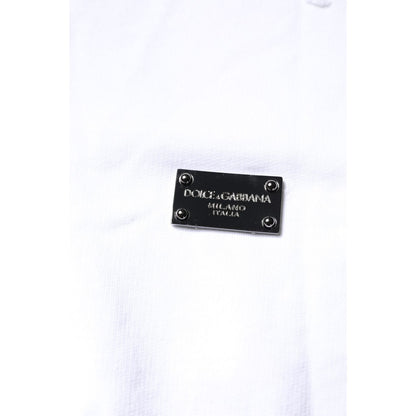 Dolce & Gabbana White Cotton Men Pullover Sweatshirt Sweater