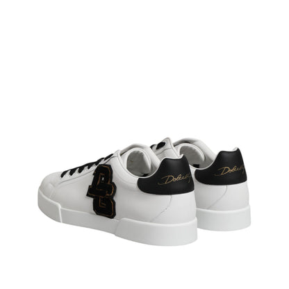 Dolce & Gabbana White DG Logo Portofino Low Top Sneakers Shoes