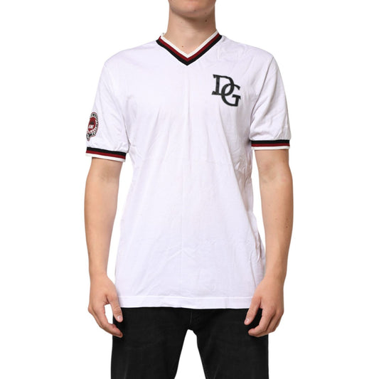 Dolce & Gabbana White #DGMillennials King Crown V-neck T-shirt