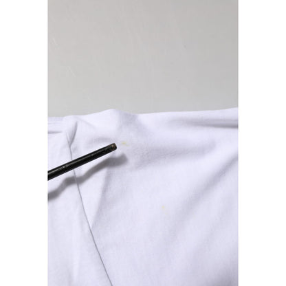 Dolce & Gabbana White Graphic Print Cotton CrewNeck T-shirt