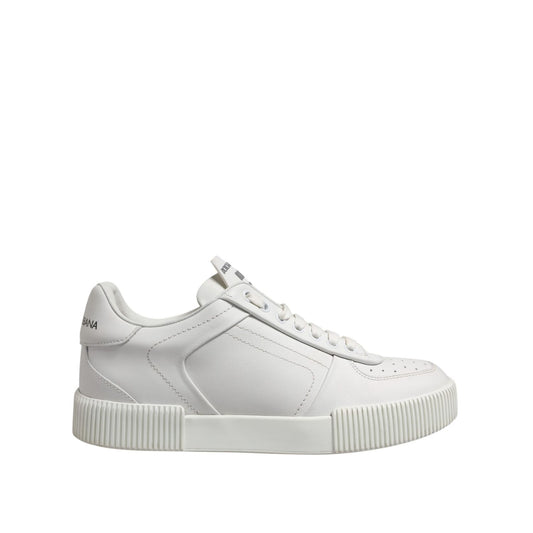 Dolce & Gabbana White Miami Leather Low Top Sneakers Men Shoes